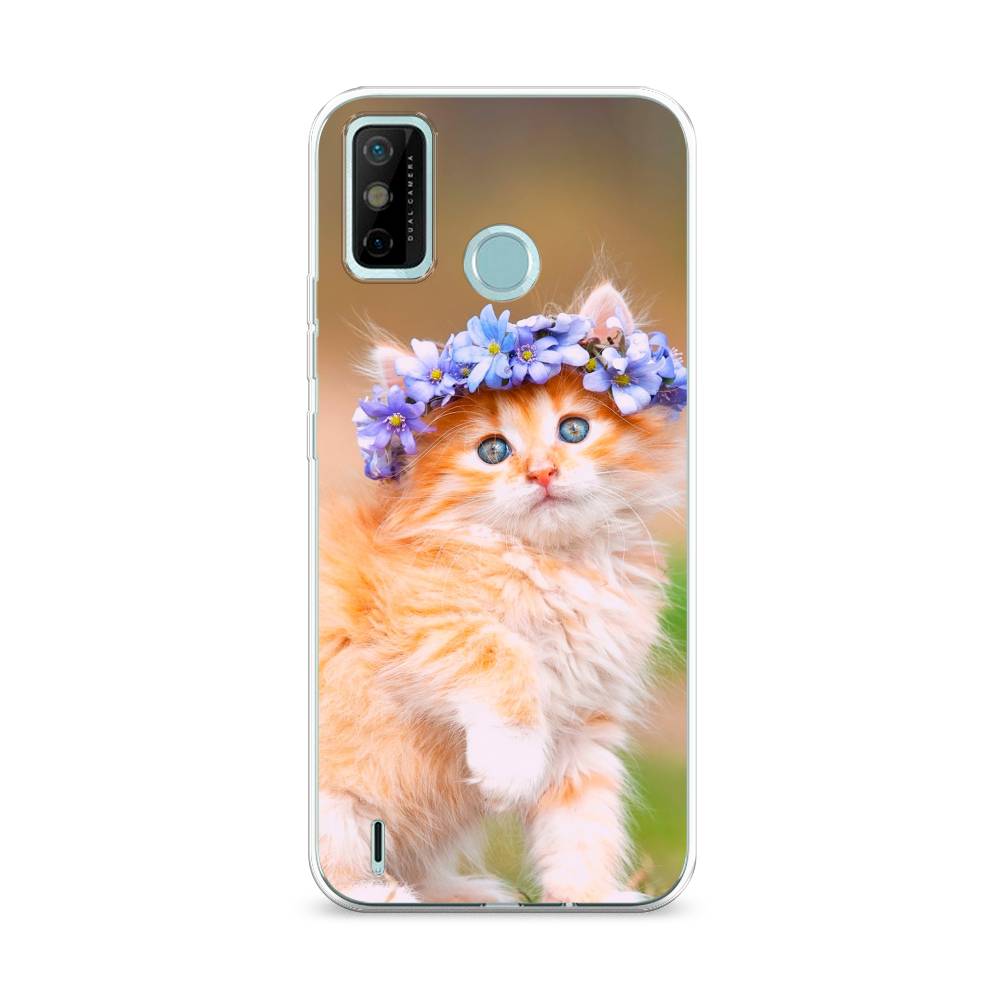 

Чехол Awog на Tecno Spark 6 GO "Рыжий кот в венке", Разноцветный, 300250-1