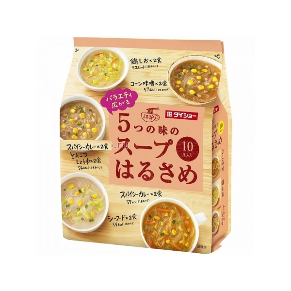 Daisho суп 5 видов лапши, 10 порций, мягкая упаковка, 164,8 гр