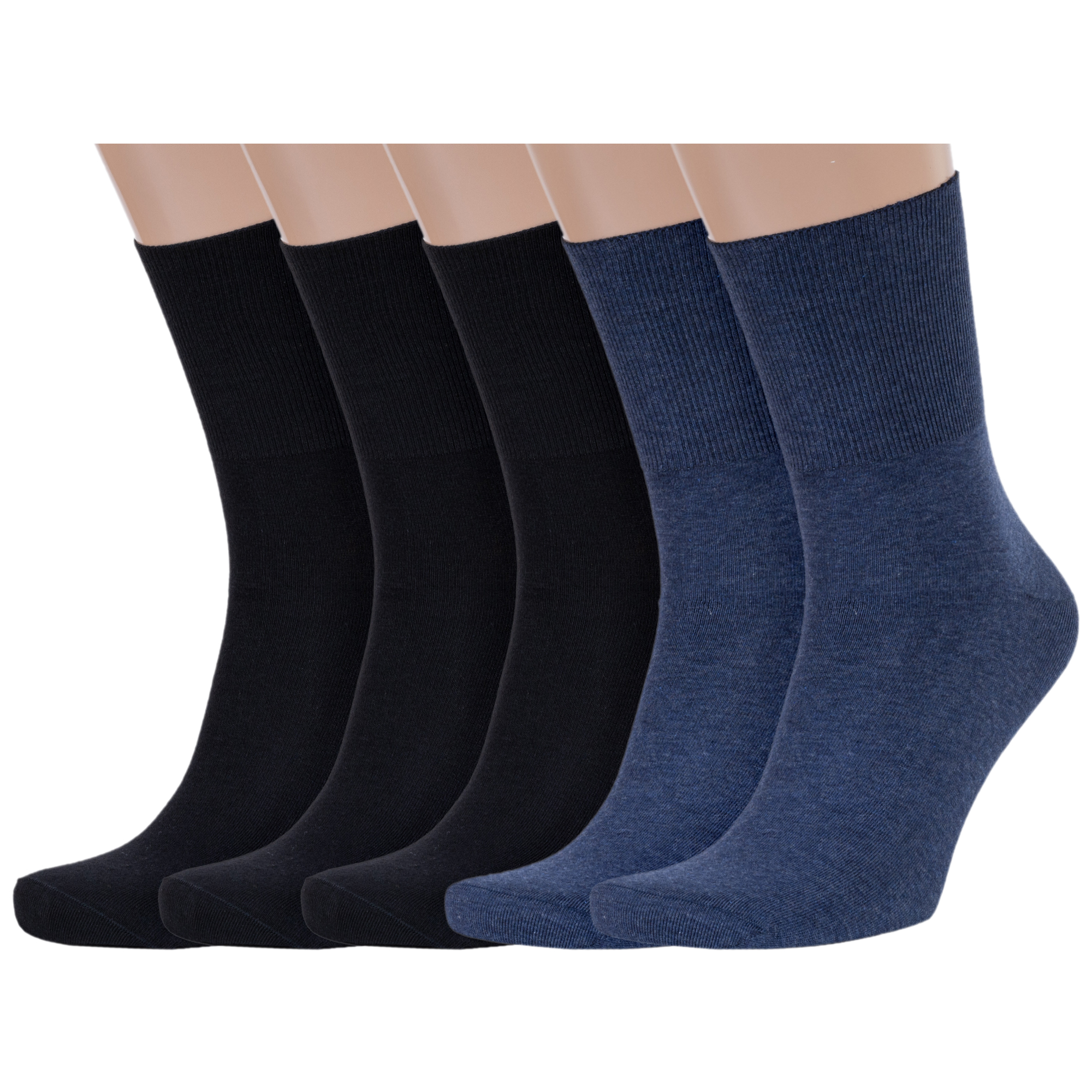 Комплект носков мужских Rusocks 5-М-245 черных; синих 25-27