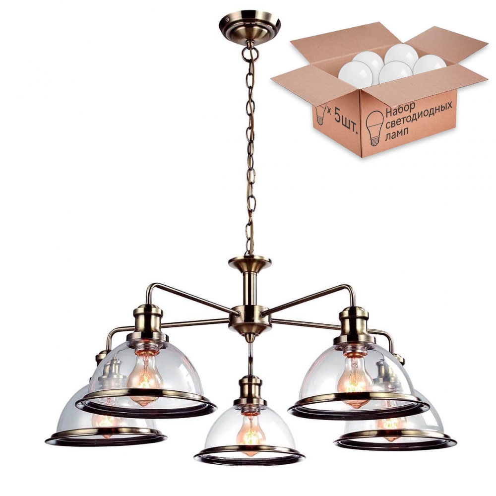 

Люстра с лампочками Arte Lamp Oglio A9273LM-5AB+Lamps