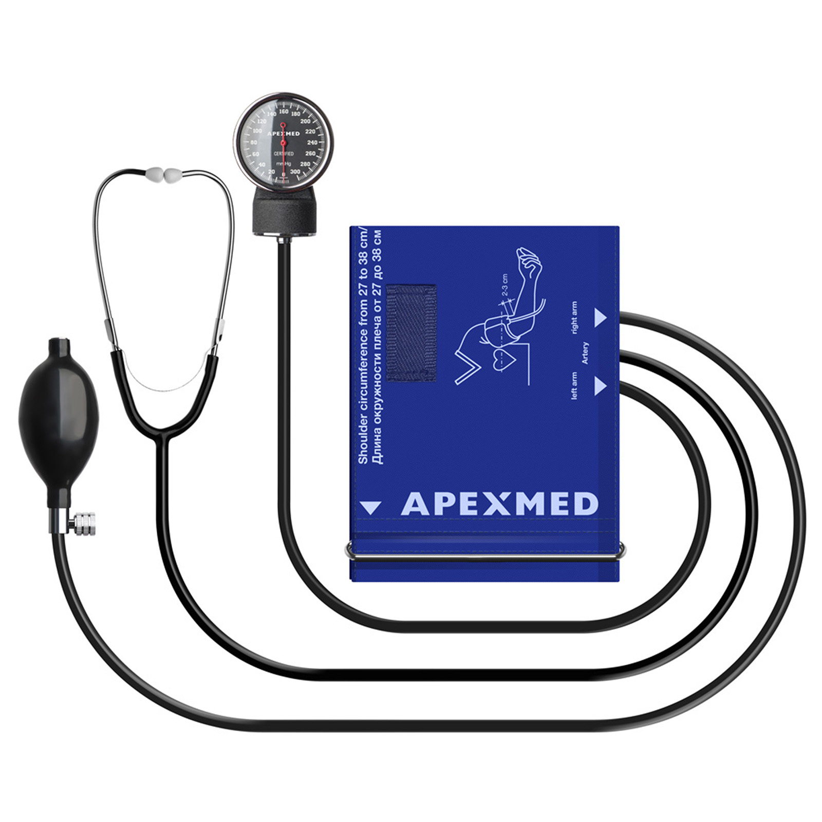 фото Тонометр механический apexmed ат-12 27-38 см 1002-12-07