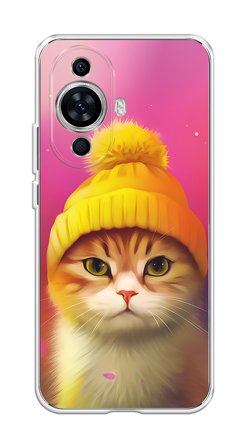 

Чехол на Huawei Nova 11 "Котик в шапочке", Розовый;желтый;бежевый, 6121250-1