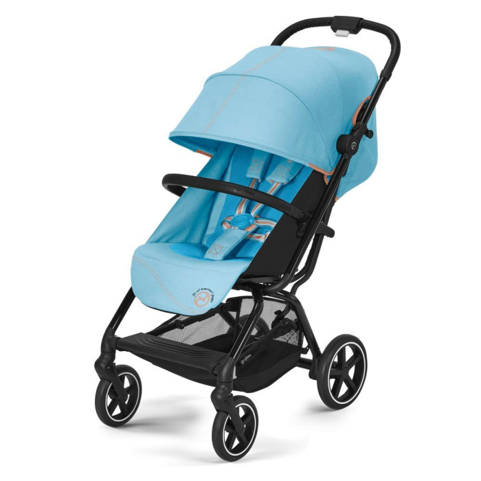 Прогулочная коляска, Cybex, 522004467, Eezy S+ 2 BLK с дождевиком и бампером Beach Blue