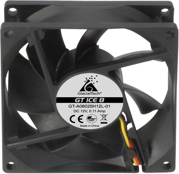 

Кулер Glacialtech GT ICE 8B 80x80x25mm 3-pin 4-pin (Molex)21dB 68gr Ret