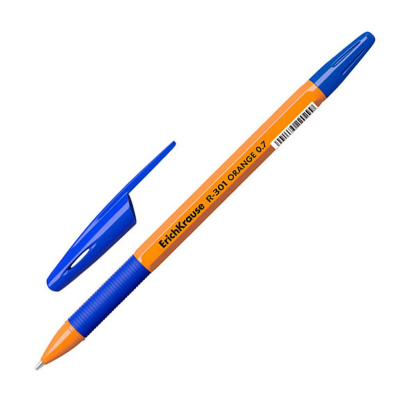 

Ручка шариковая ErichKrause R-301 Orange Stick&Grip 0.7, цвет чернил синий, (8шт.)