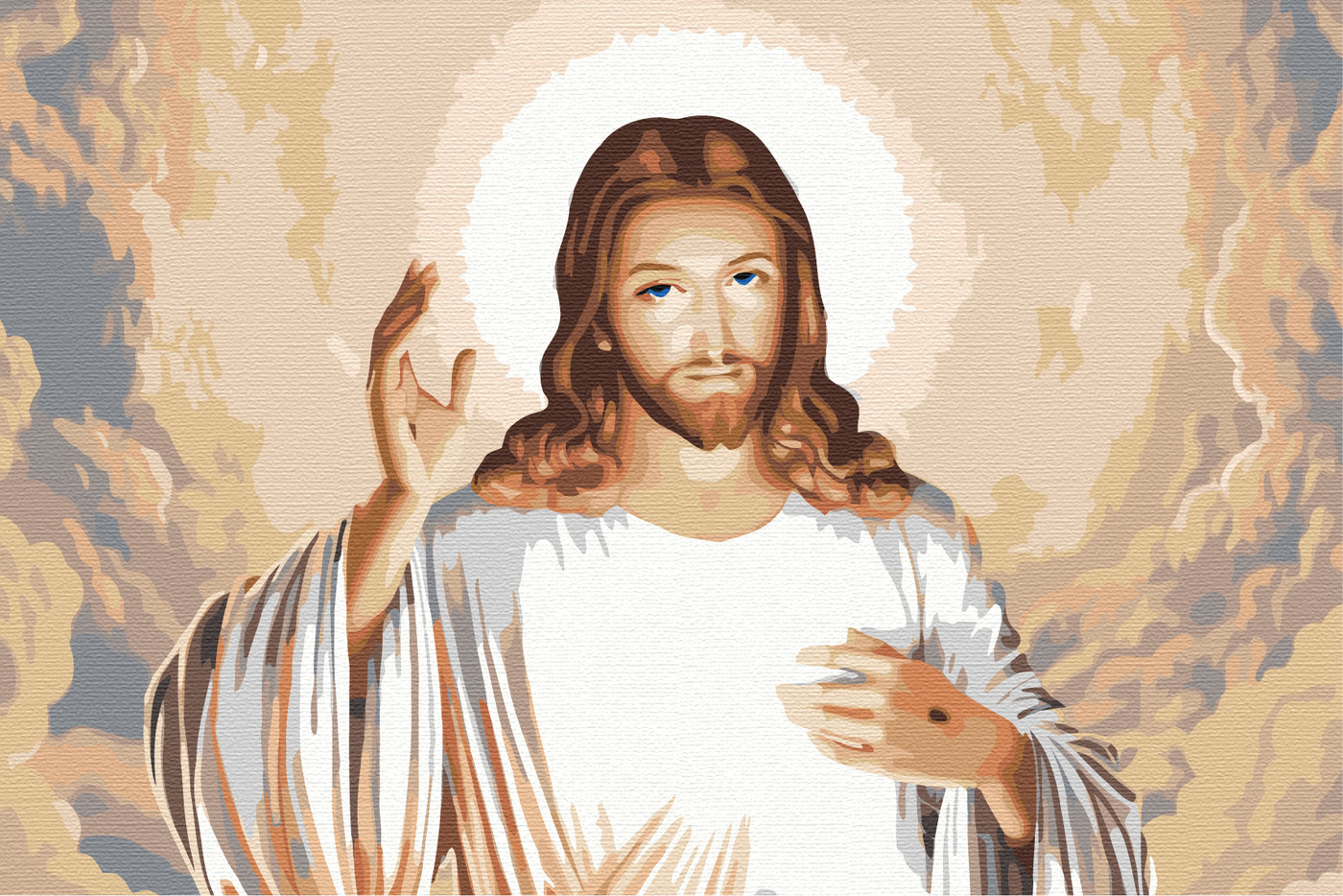 

Картина по номерам, 40 x 60, Иисус в небесах (pz-Jesus05)