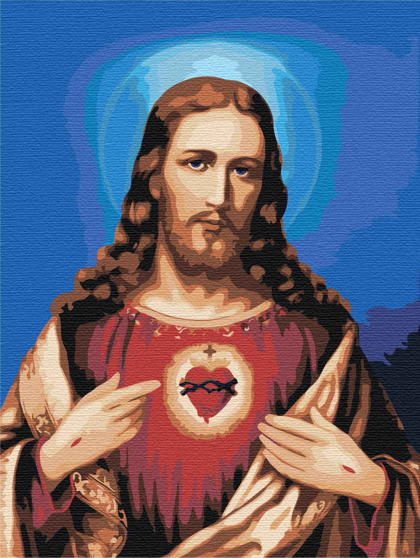 

Картина по номерам, 30 x 40, Сердце Иисуса (pz-Jesus02)