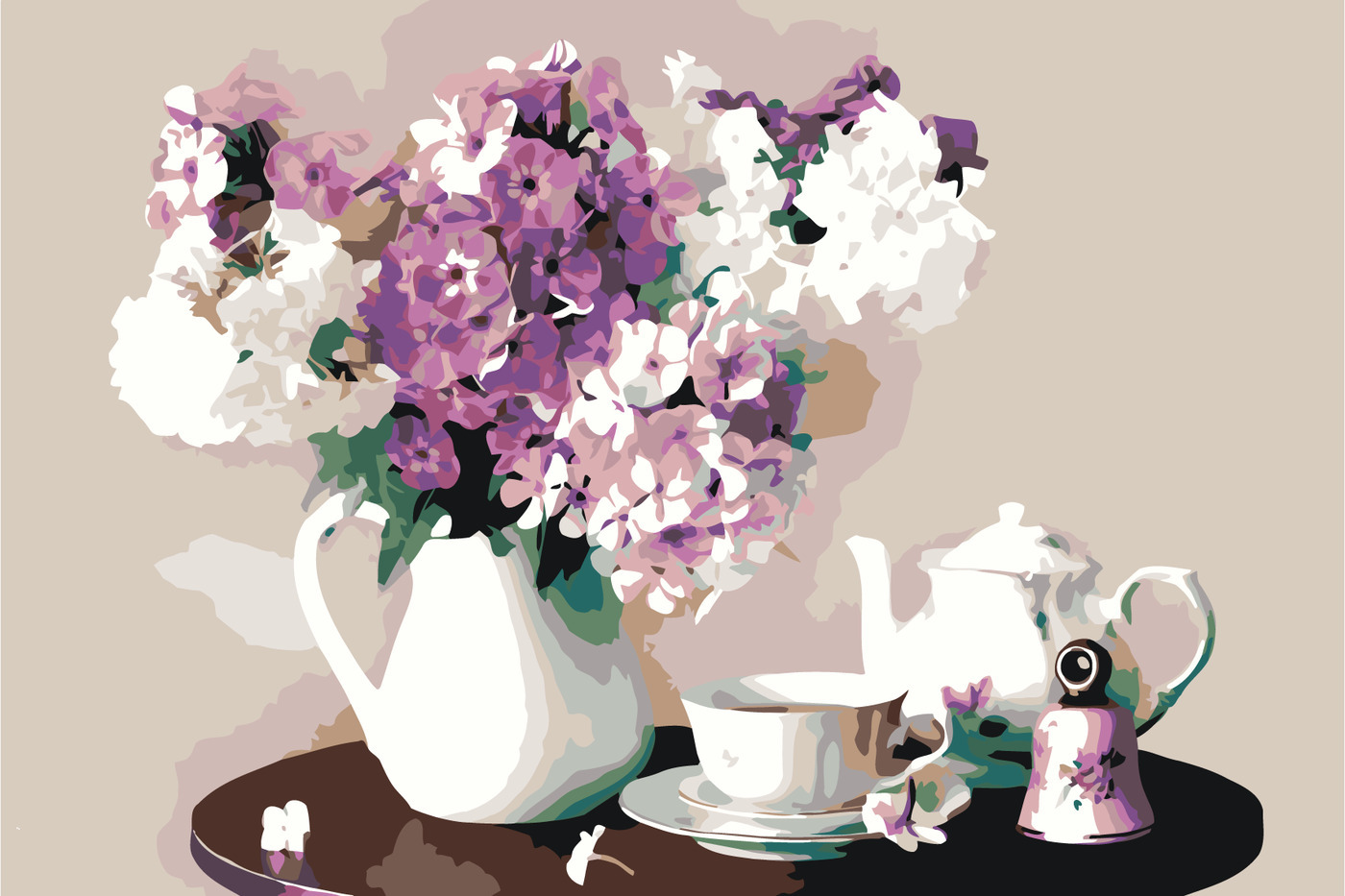 

Картина по номерам, 40 x 60, Сирень и флоксы (pz-cvety4)