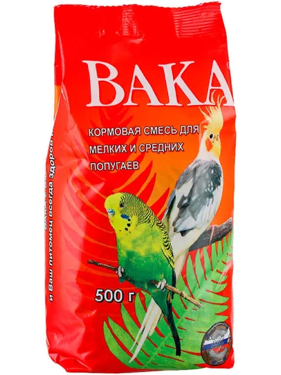 Сухой корм для попугаев ВАКА, 2 шт по 500 г