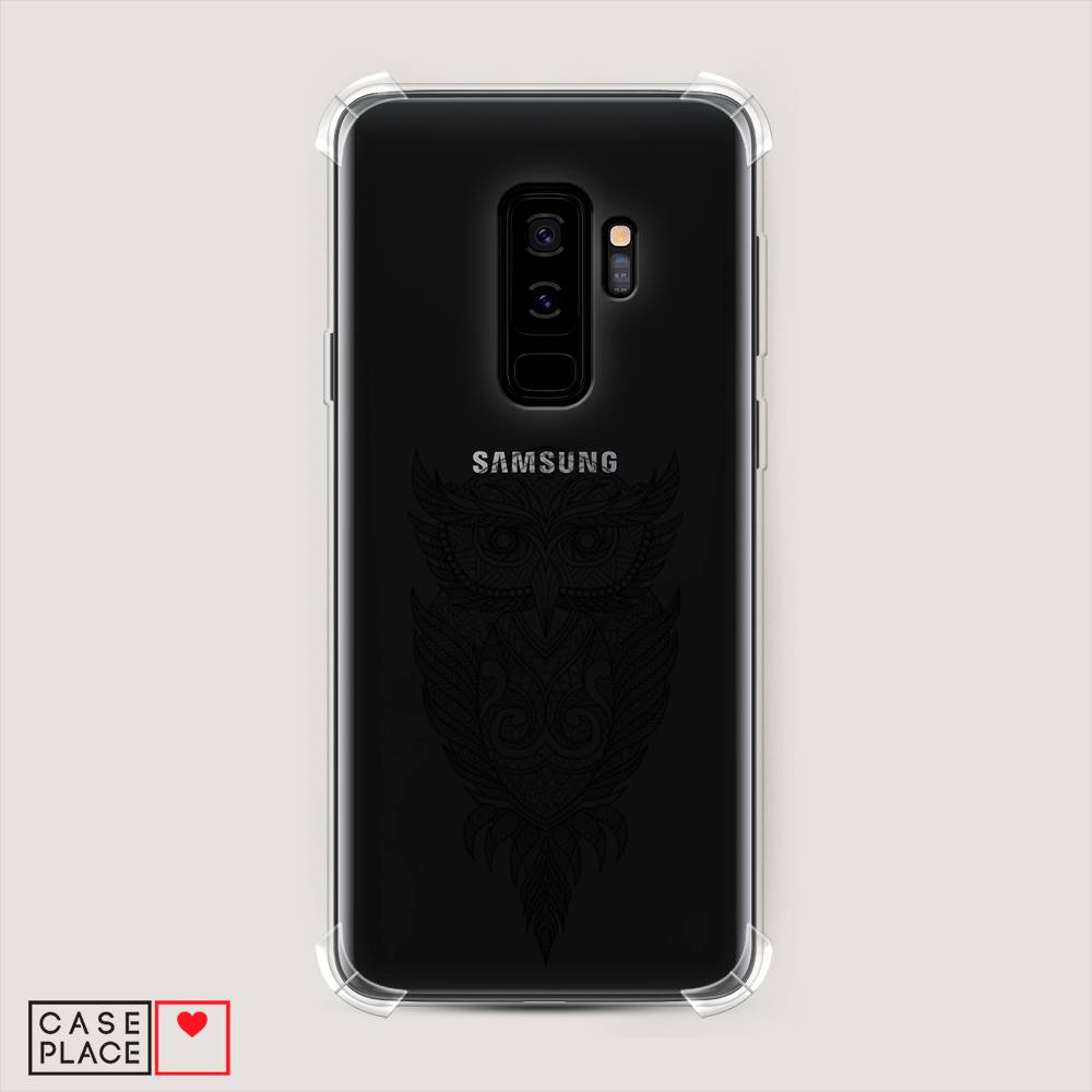 

Чехол Awog на Samsung Galaxy S9 + "Филин графика", Черный, 25851-1