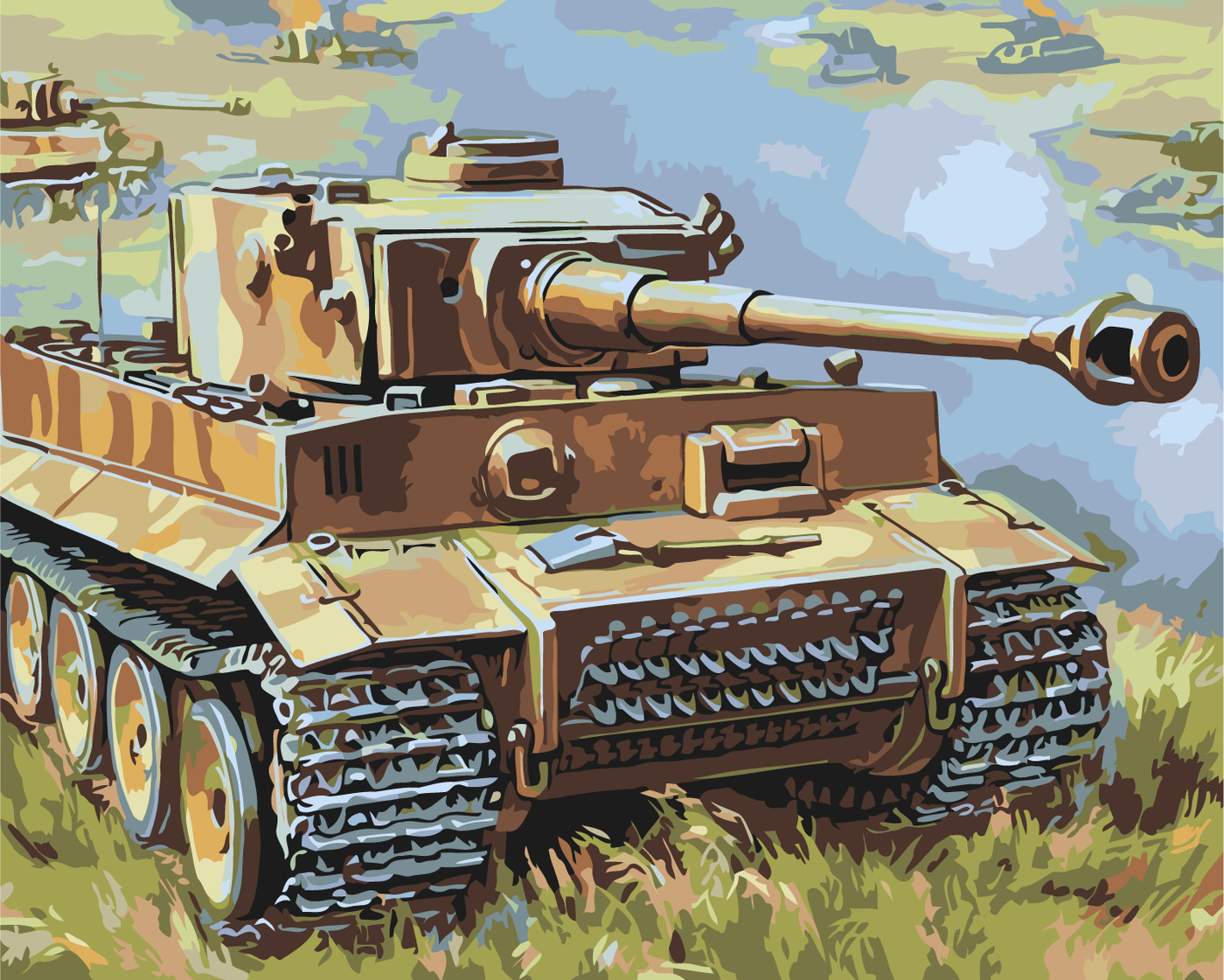 

Картина по номерам, 40 x 50, Танк Тигр (PZ-2006)