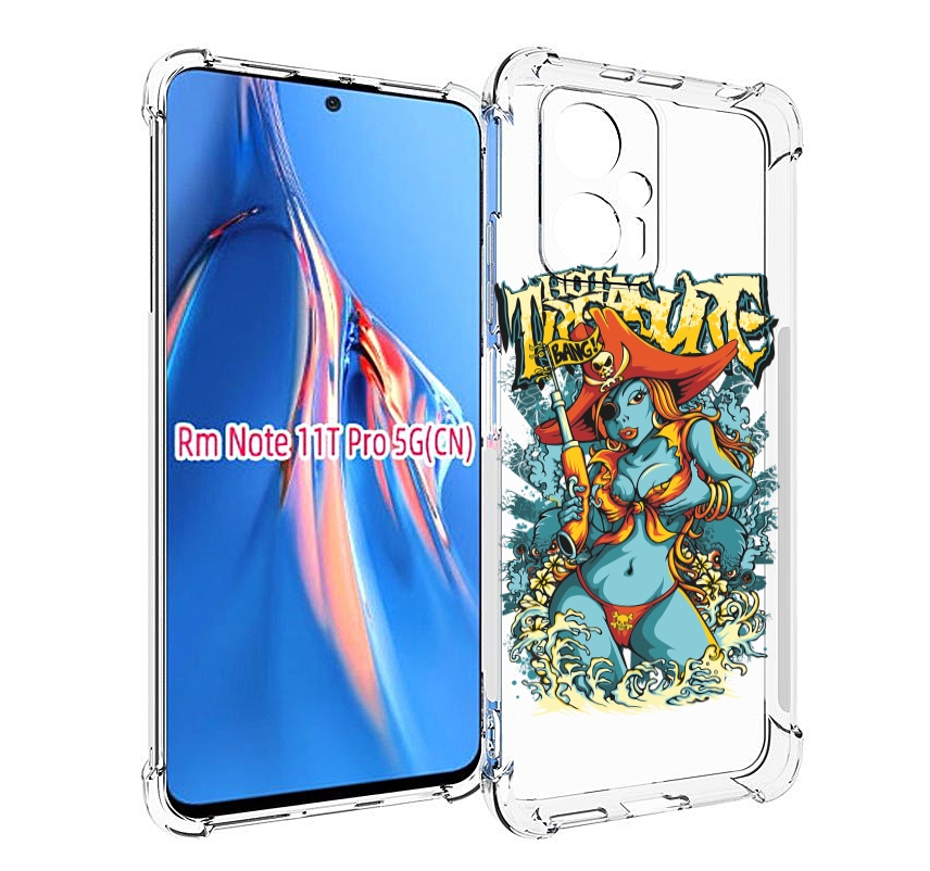 Чехол MyPads нарисованная синяя девушка комикс для Xiaomi Redmi Note 11T Pro / 11T Pro ...