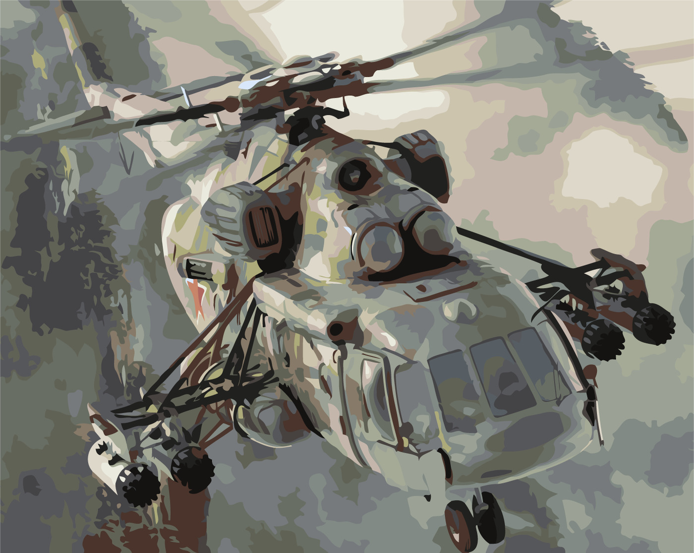 

Картина по номерам, 40 x 50, Вертолёт Ми-8 (PZ-2021)