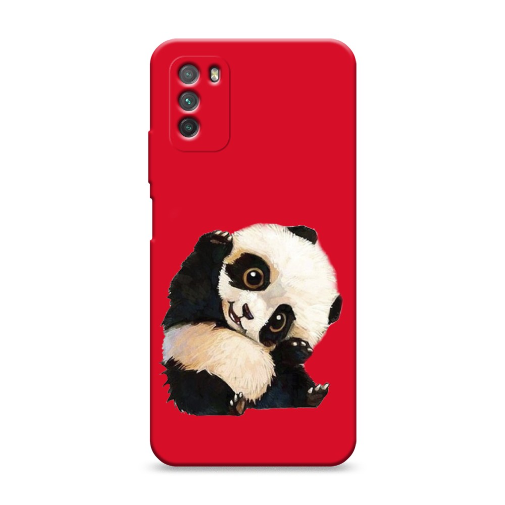 

Матовый силиконовый чехол "Большеглазая панда" на Xiaomi Poco M3, Большеглазая панда