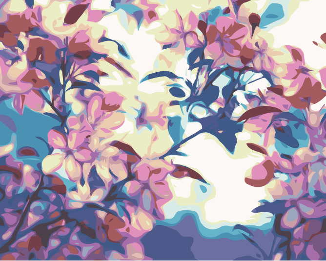 

Картина по номерам, 40 x 50, Цветущая вишня (pz00013)
