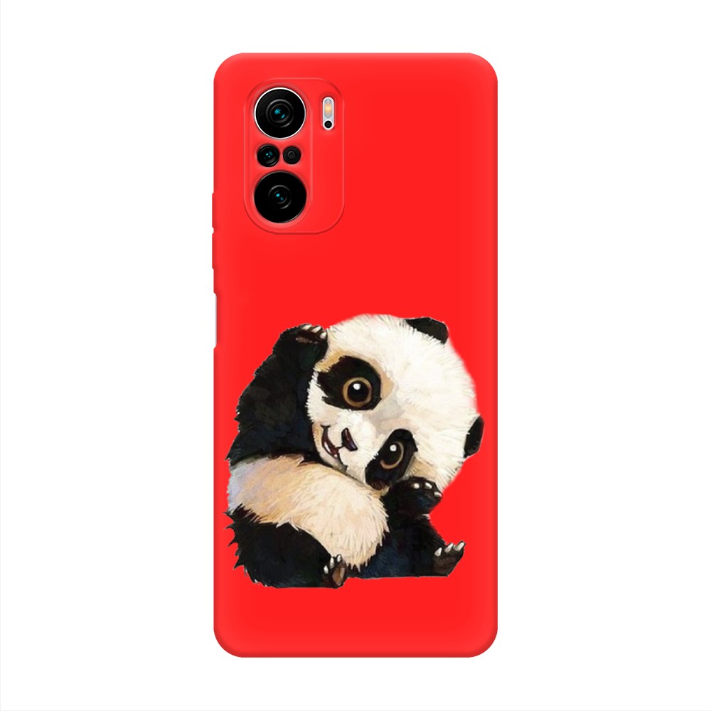 

Матовый силиконовый чехол "Большеглазая панда" на Xiaomi Poco F3, Большеглазая панда