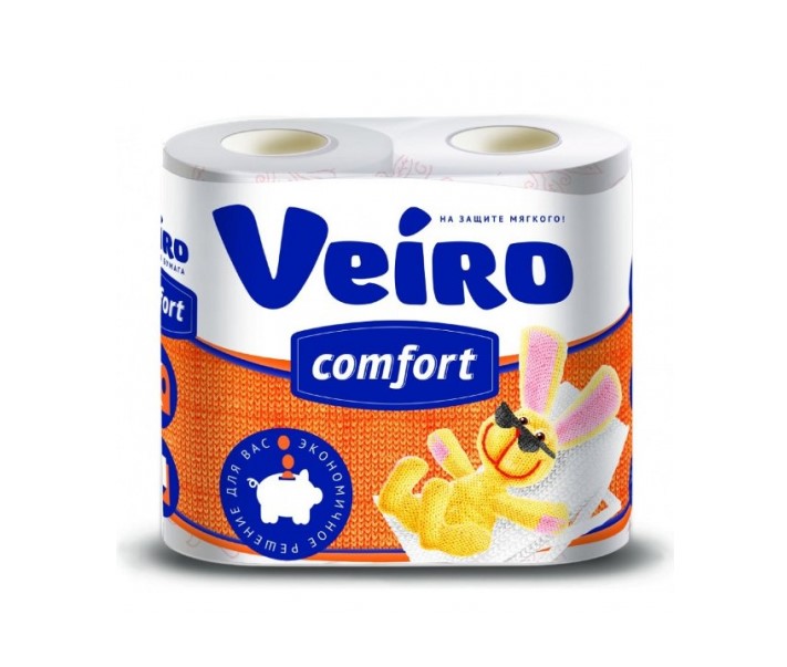 Туалетная бумага Veiro Comfort белая двухслойная