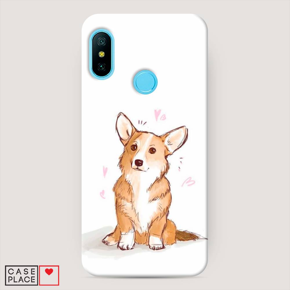 

Пластиковый чехол "Корги любовь" на Xiaomi Redmi 6 Pro, 34020-1