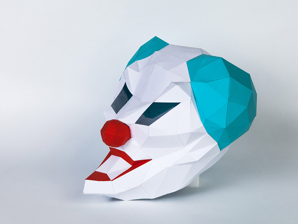Бумажная модель для склеивания маска «Злой Клоун» clown