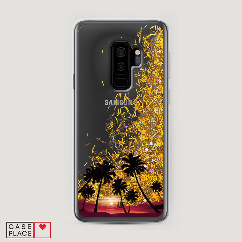 

Чехол Awog на Samsung Galaxy S9 + "Закат и пальмы", Красный, 25890-1
