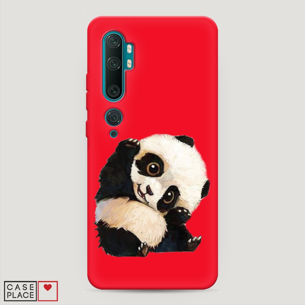 

Матовый силиконовый чехол "Большеглазая панда" на Xiaomi Mi Note 10, Большеглазая панда