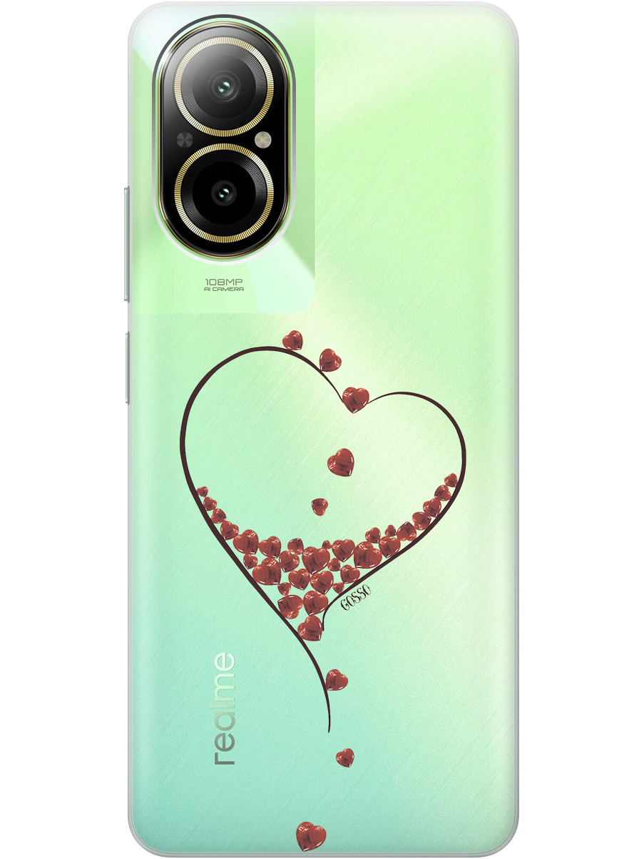 

Силиконовый чехол на Realme C67 с рисунком "Little hearts" прозрачный, Прозрачный;черный, 20012142