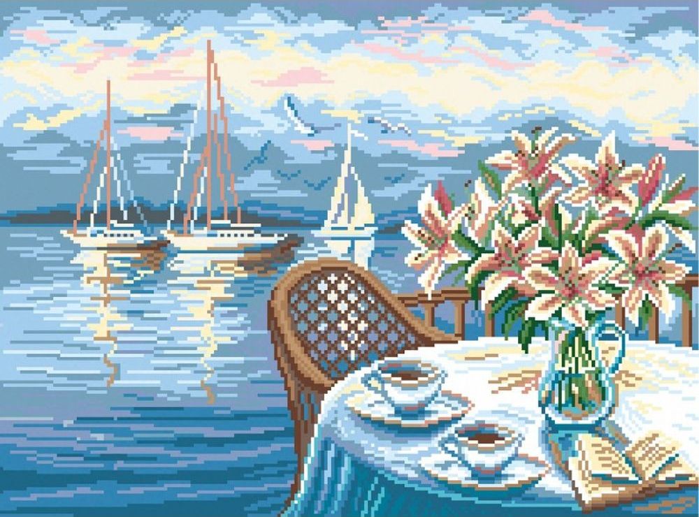 

Рисунок на канве «Утренний кофе», С рисунком