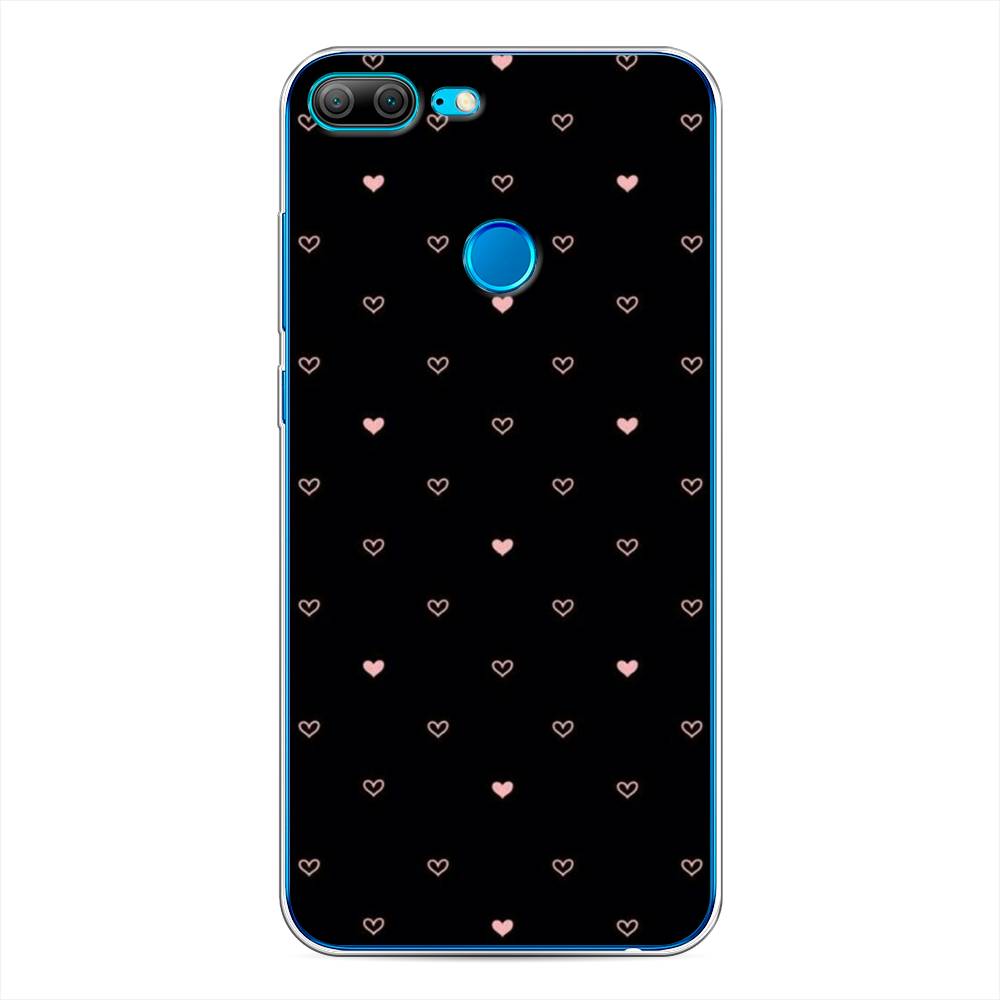 

Чехол Awog на Honor 9 Lite "Черный фон и сердечки", Разноцветный, 64250-3
