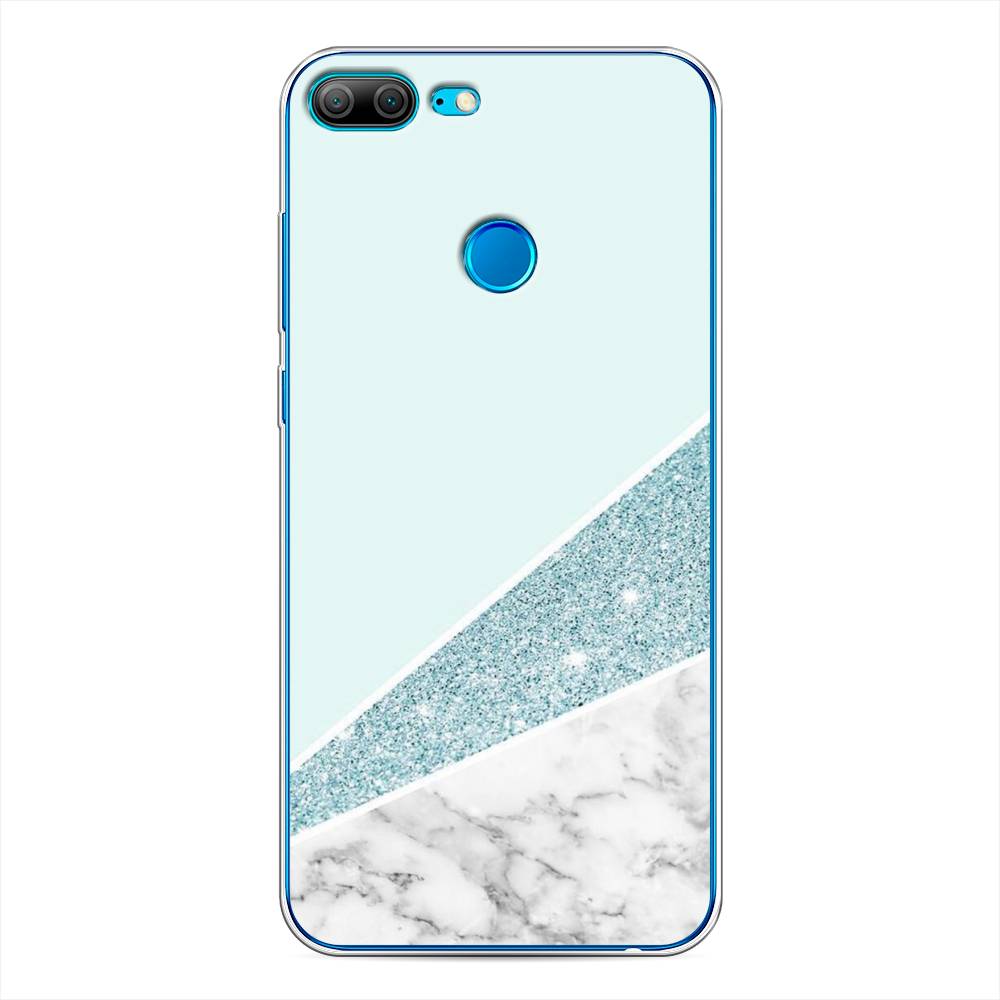 

Чехол Awog на Honor 9 Lite "Мрамор с голубыми блестками", Разноцветный, 64250-3