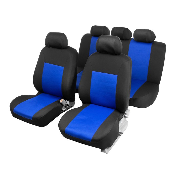

Авточехлы TORSO Premium универсальные, 11 предметов, синий, Черный;синий