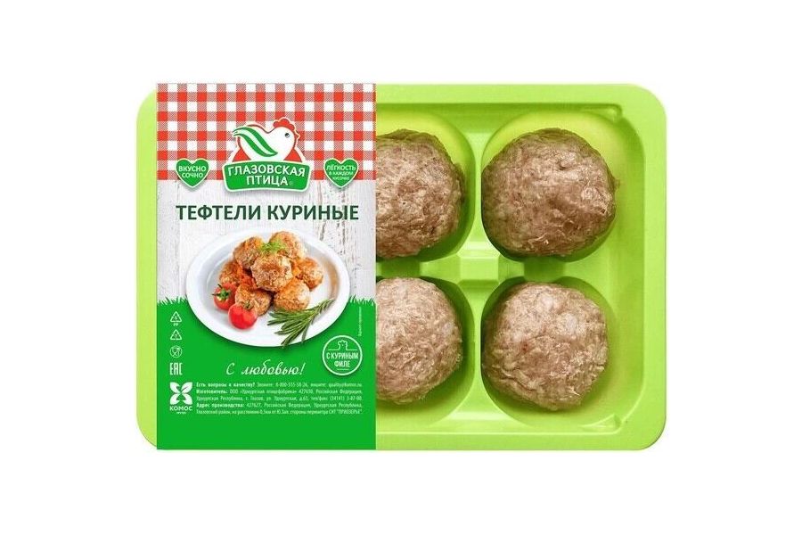 

Тефтели куриные Глазовская птица охлажденные 400 г