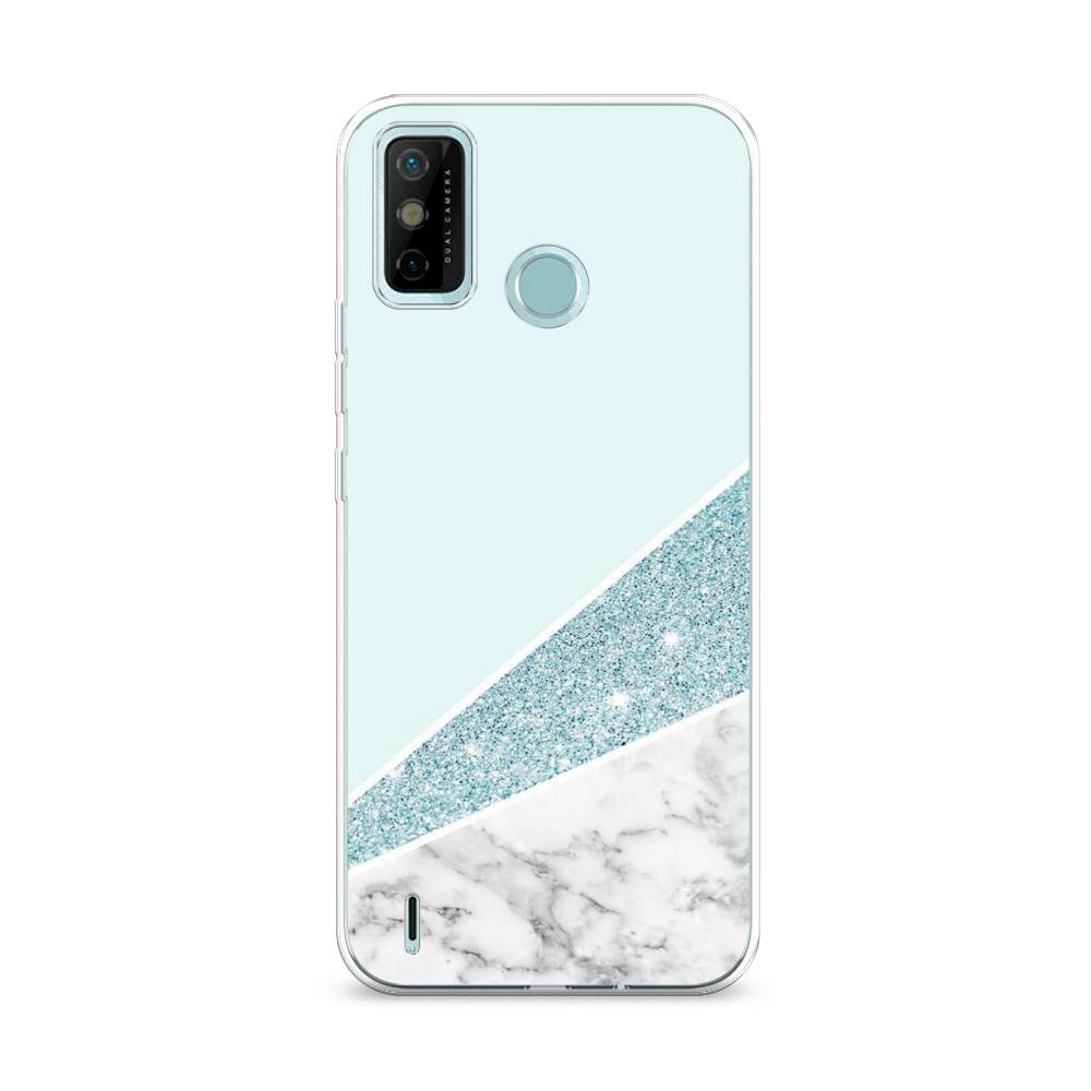 

Чехол Awog на Tecno Spark 6 GO "Мрамор с голубыми блестками", Разноцветный, 300250-3