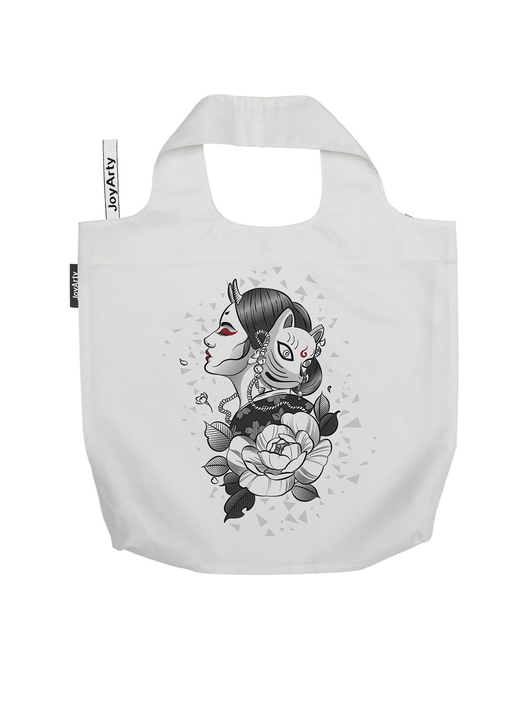 

Сумка авоська унисекс JoyArty bstl_41, девушка с маской кота, Черный;белый, bstl_41