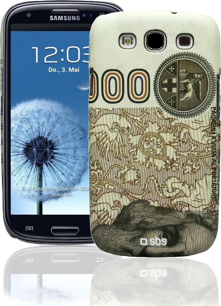 Чехол SBS для Samsung Galaxy S3 оранжевый/зеленый с рисунком Money