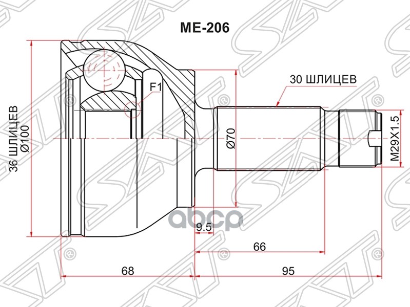 

Шрус Наружный Mercedes Viano 03-/Vito 03- Sat арт. ME-206