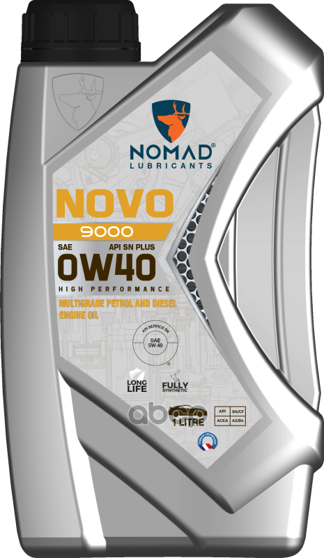 Моторное масло Nomad Novo 9000 0W40 Api Sn Plus Acea A3/B4 1л