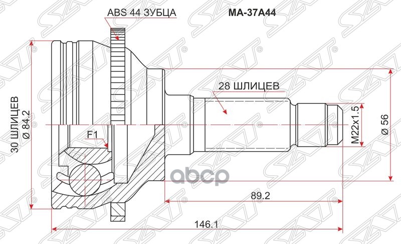 

Шрус Наружный Mazda 626/Capella/Cronos Fp/Ge9e/Fs 97- Abs Sat арт. MA-37A44