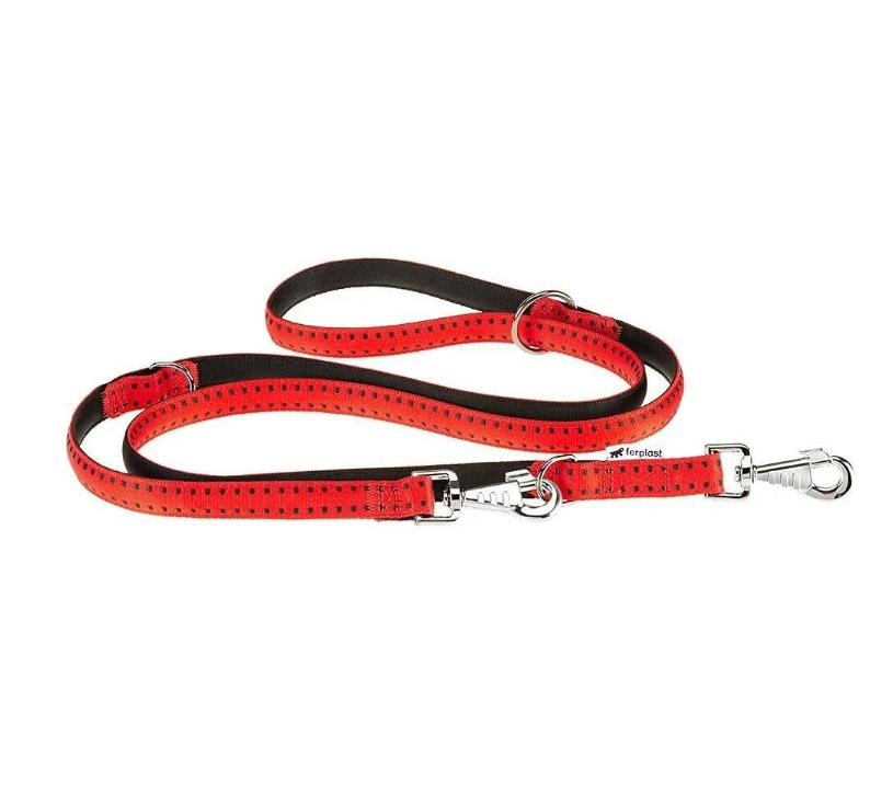 Поводок-перестежка для собак Cricet GA красный ДЛ 2 м Ш 2,5 см