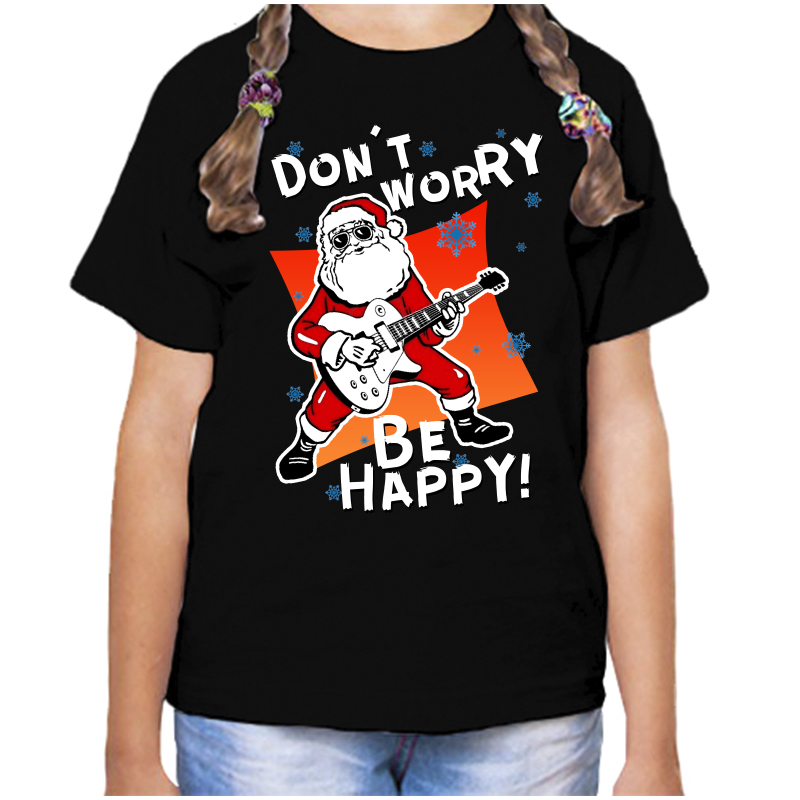 

Футболка девочке черная 28 р-р dont worry be happy, Черный, fdd_dont_worry_be_happy