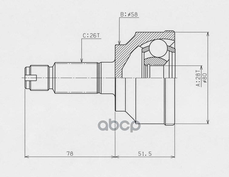

Шрус Наружный Honda Civic Fd1 R18a 5at/5mt/05- HDK арт. HO-65