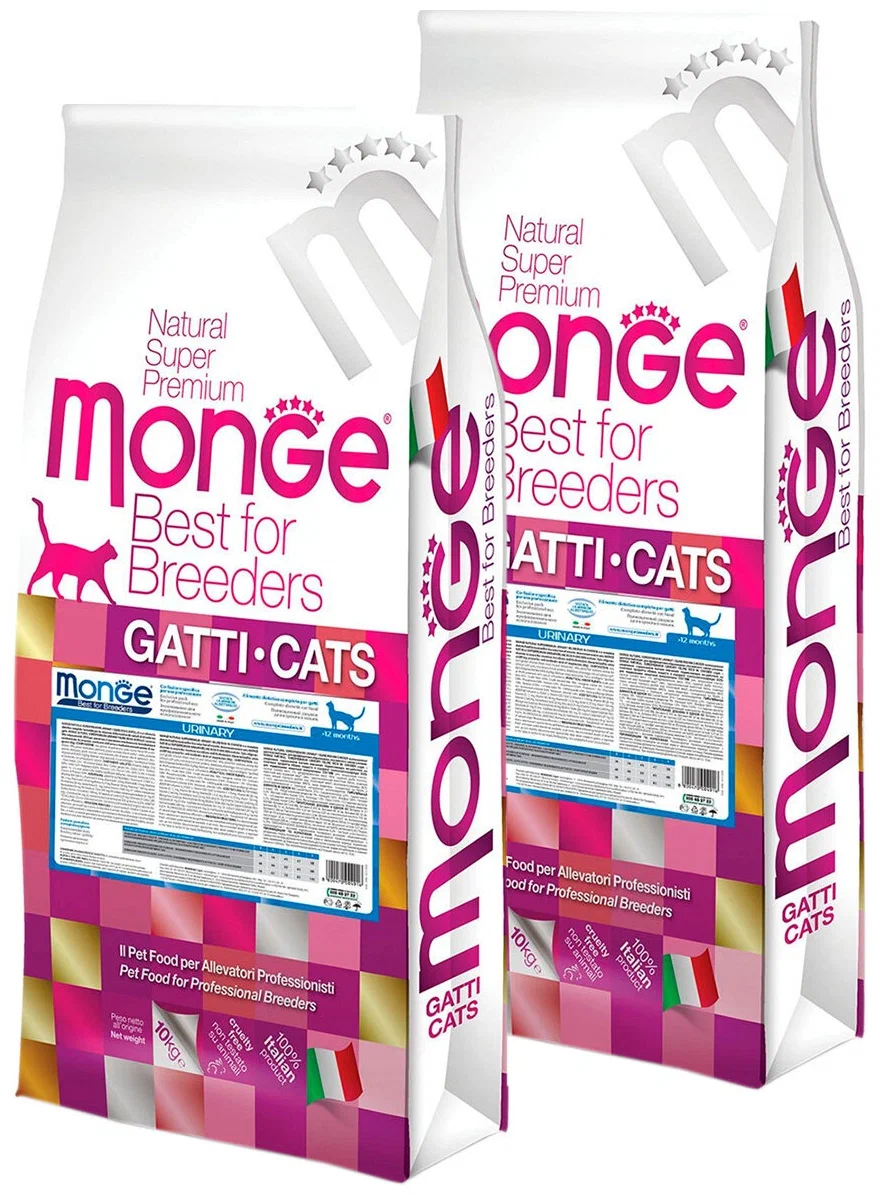 

Сухой корм для кошек Monge Cat Urinary, при мочекаменной болезни, курица, 2шт по 10кг, MONGE CAT URINARY CHICKEN для взрослых кошек при мочекаменной болезни с курицей (10 + 10 кг)