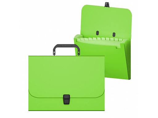 

Портфель пластиковый ErichKrause Matt Neon, с 12 отделениями, A4, зеленый 50464
