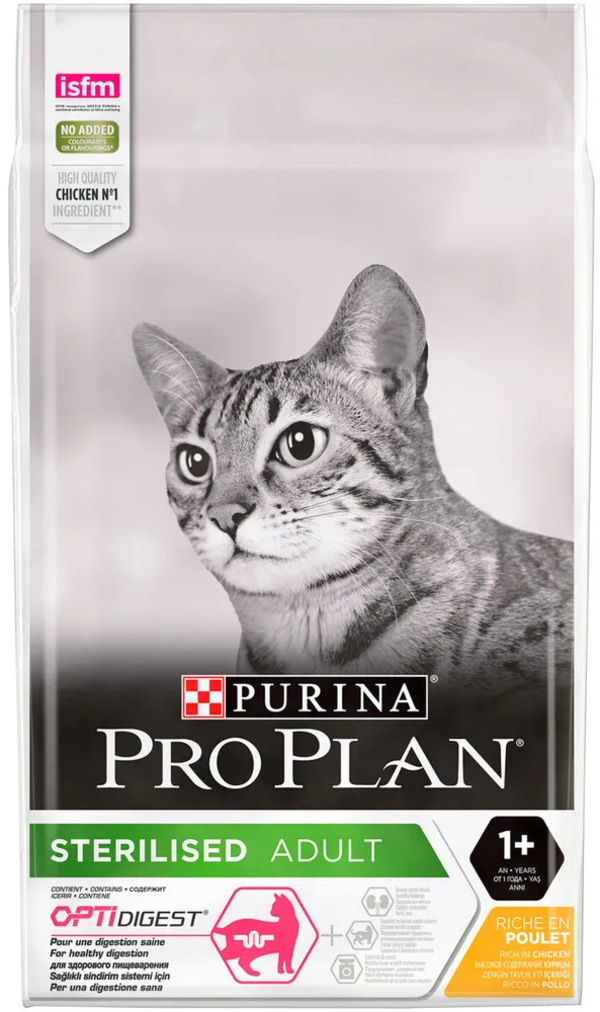 фото Сухой корм для взрослых кошек pro plan cat optidigest sterilised курица, 2 шт по 0,4 кг