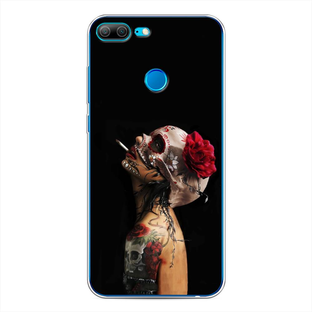 

Чехол Awog на Honor 9 Lite "Девушка с черепом", Разноцветный, 64250-9