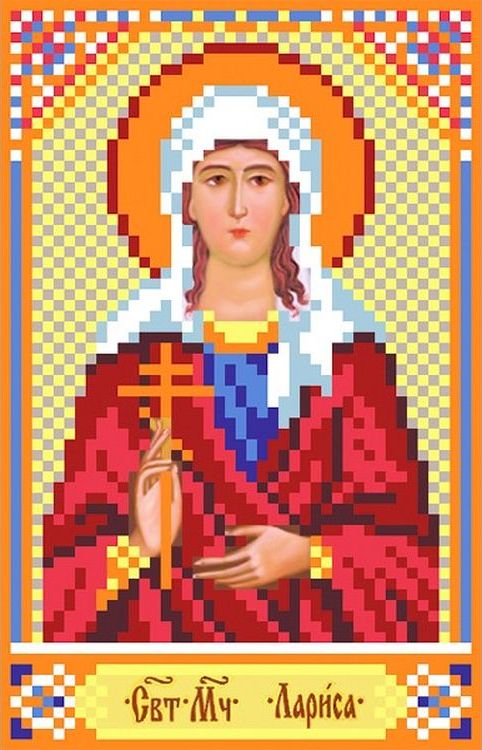 

Рисунок на шелке «Святая Лариса»