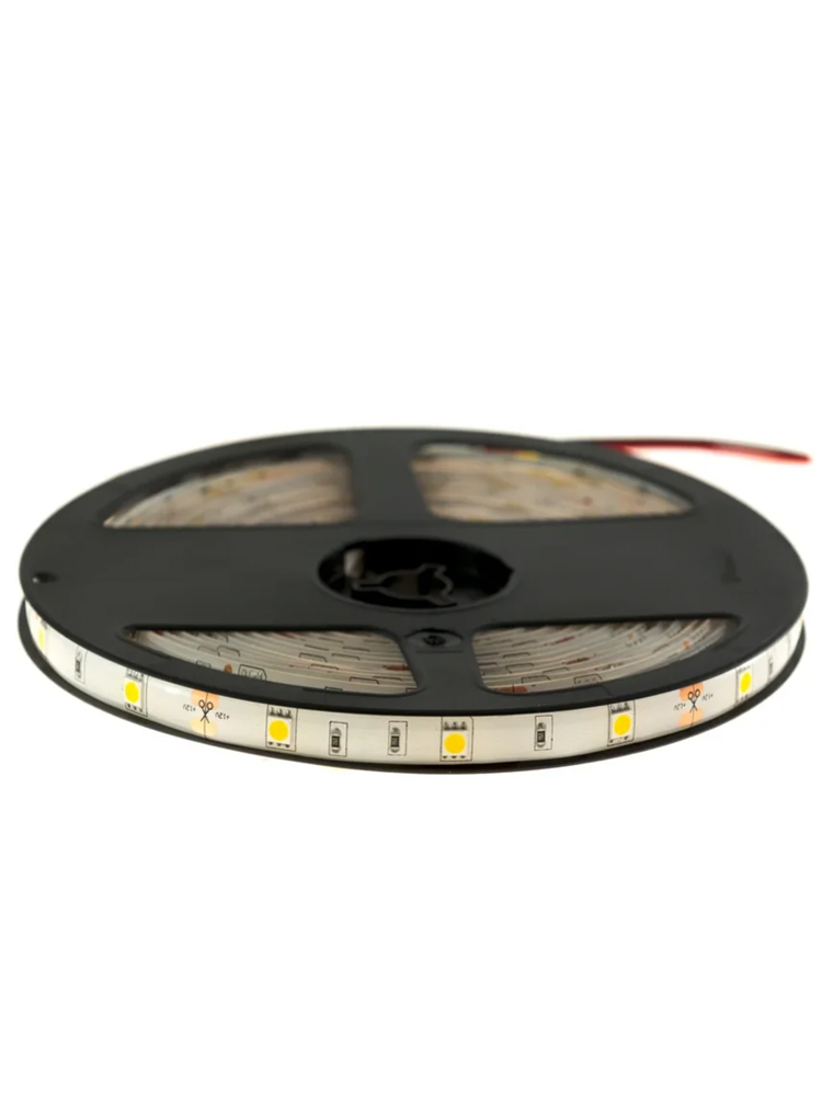 фото Светодиодная лента smd 5050, 30 led, 12 в, 7.2 вт, ip65, 360 лм, теплый белый (3000 к) urm