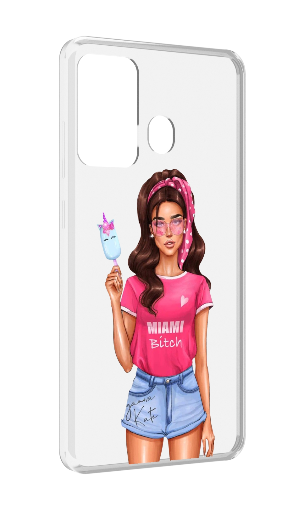 

Чехол MyPads майами-битч женский для ITEL A27 / ITEL P17, Прозрачный, Tocco