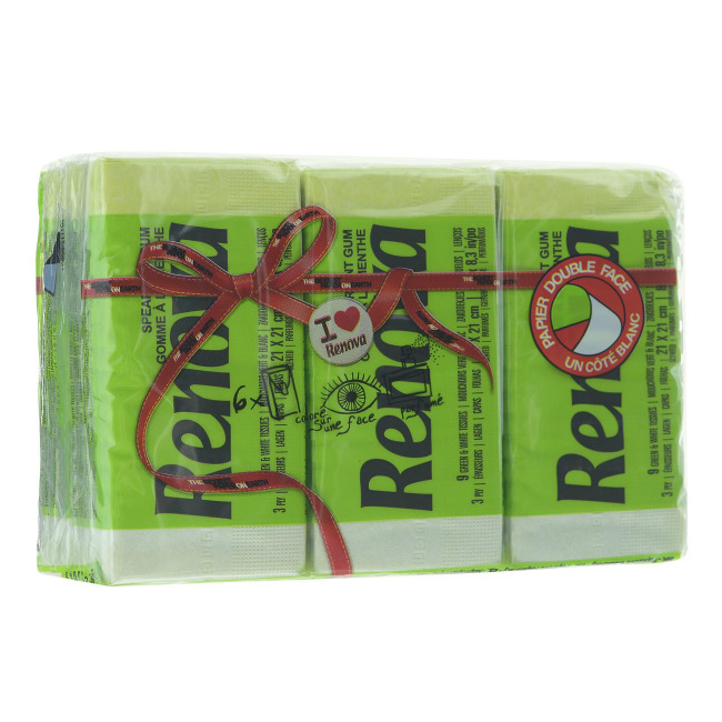 

Платочки бумажные Renova Red Label Mint Green 9 шт х 6