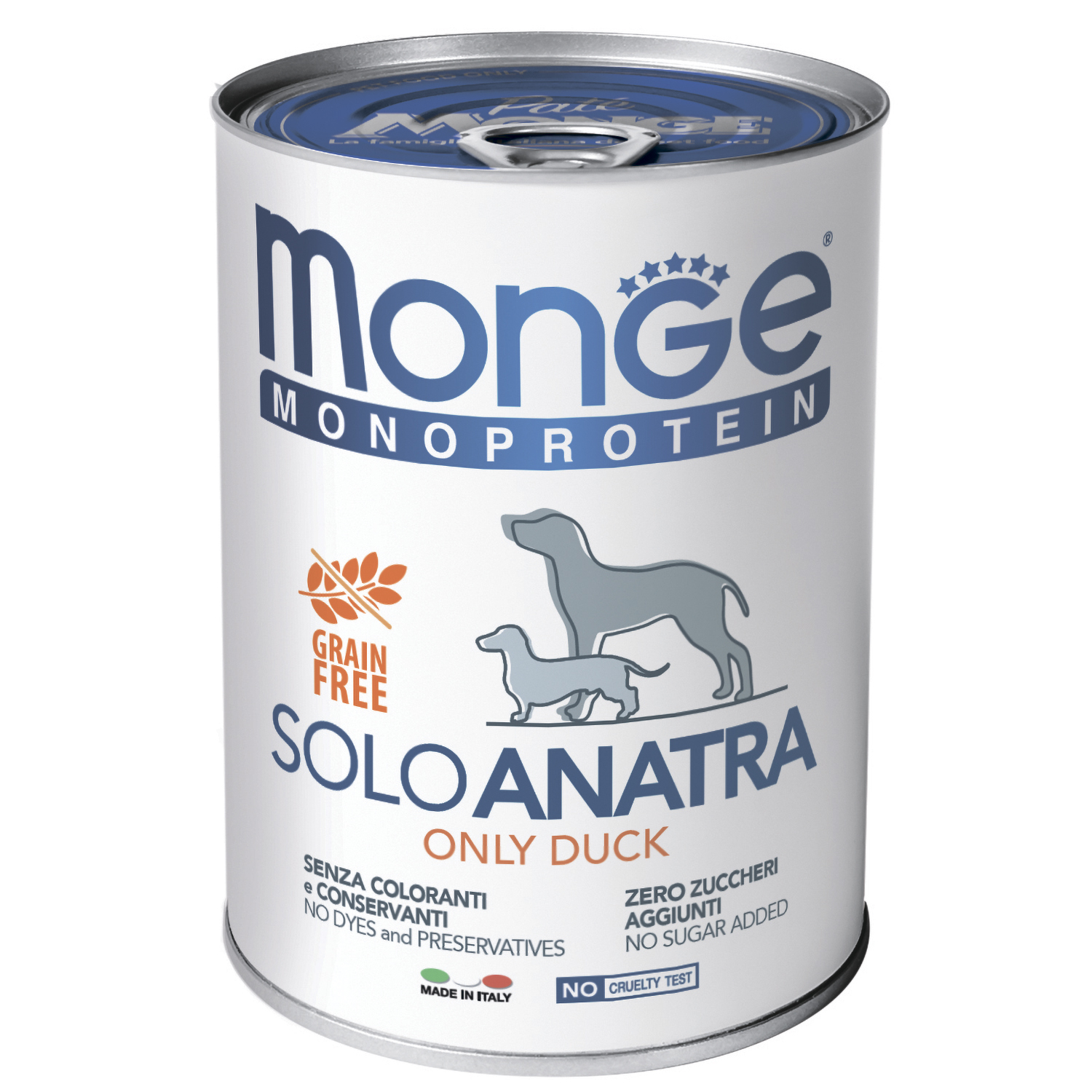 

Влажный корм для собак Monge Dog Monoproteico Solo паштет из утки, 400г х 6шт
