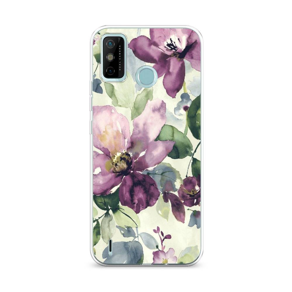 

Чехол Awog на Tecno Spark 6 GO "Сиреневые цветы-акварель", Разноцветный, 300250-10